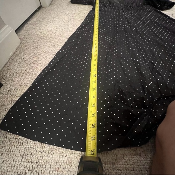 Banana Republic Black & White Pin Dot Midi Dress, 10 - Picture 5 of 6
